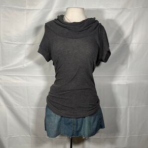 Forever-21 Women's Grey Cowl Neck Blouse